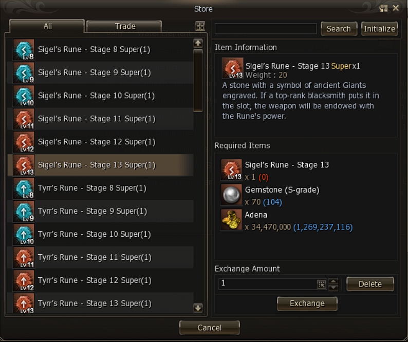 Evolución a Super Rune