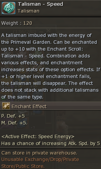Talisman Of Speed